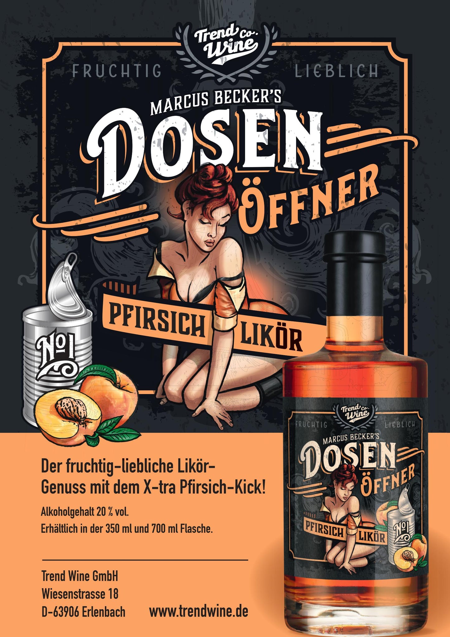 Dosenöffner Pfirsich-Likör 20 x 2cl (20% vol.)
