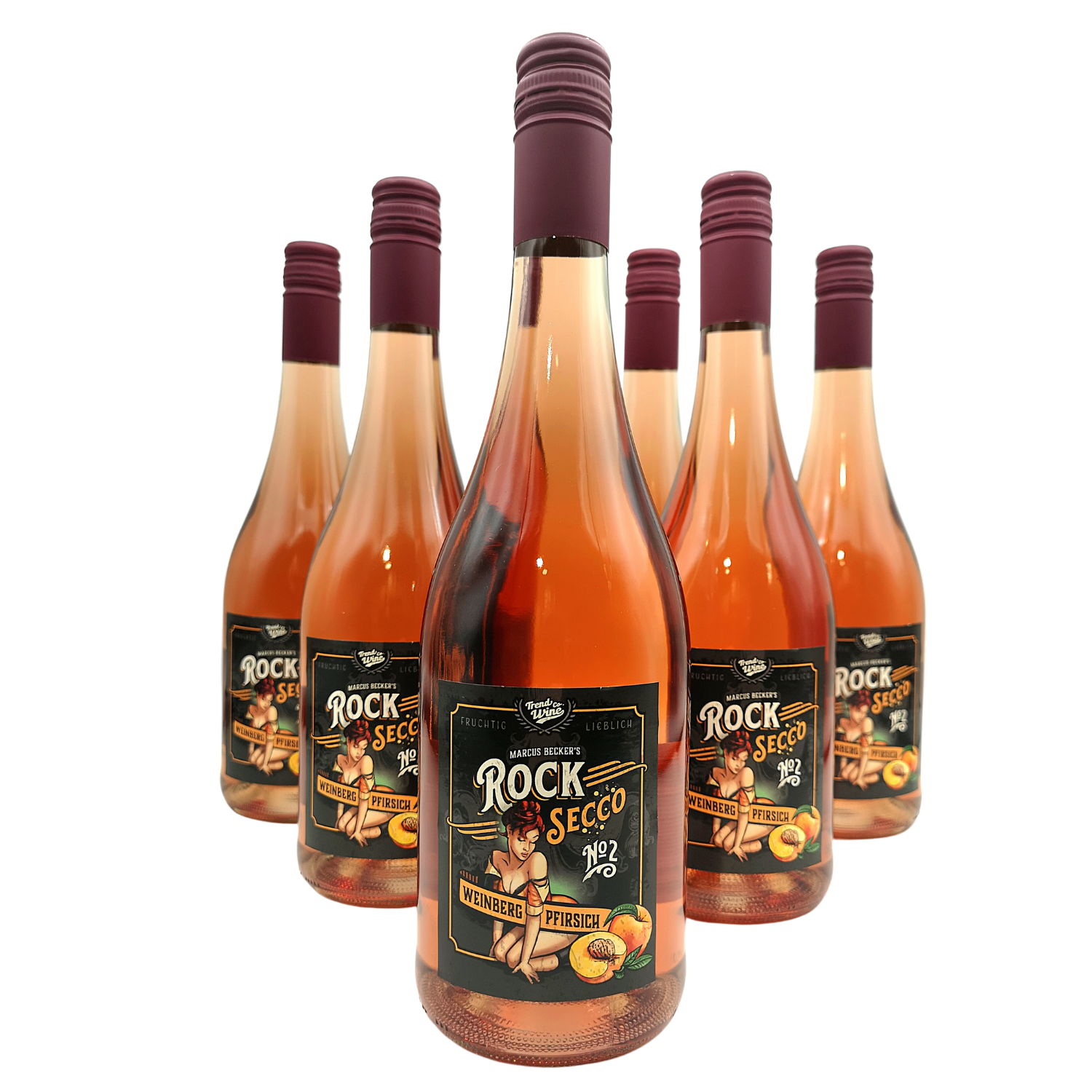 Secco Weinbergpfirsich Sparpaket - 6 Flaschen RockSecco (6 x 0,75l ...