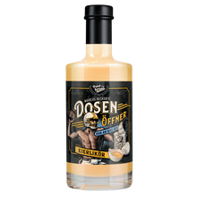 Lade das Bild in den Galerie-Viewer, Geschenkbox Likör Trio klein inkl. 2 Shotgläsern: Dosenöffner Haselnuss, Pfirsich und Eierlikör (je 0,35l Flasche)
