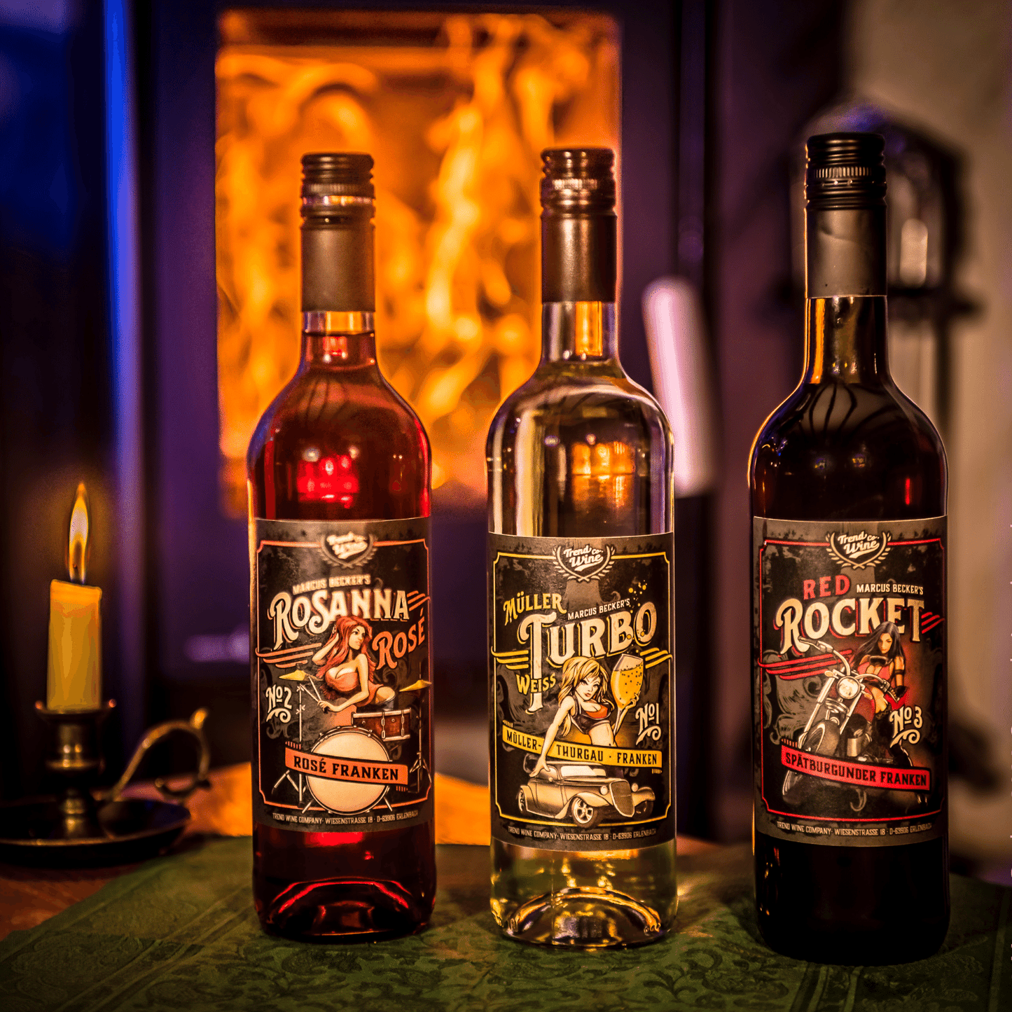 TrendWine Paket - 6 Flaschen Wein (je 2 x Müller Turbo, Rosanna Rosé, Red Rocket)