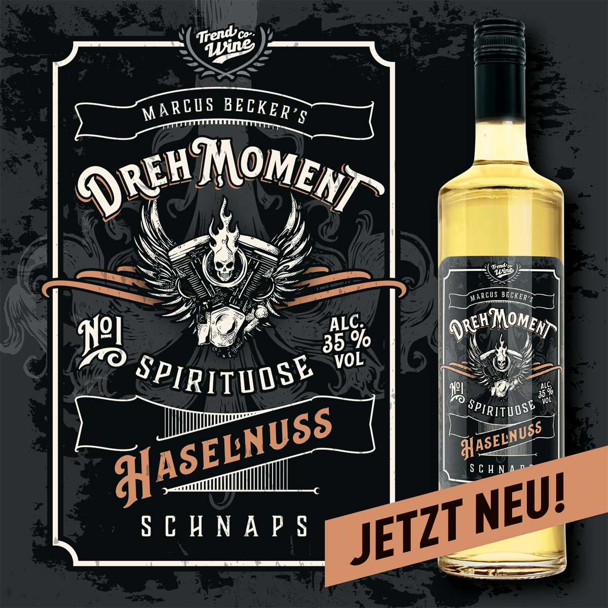 Aktionspaket: 3 x Drehmoment Haselnuss-Schnaps 0,7l inkl. T-Shirt