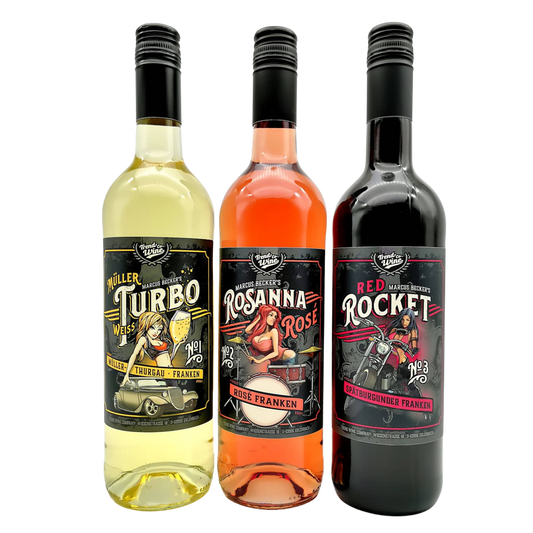 TrendWine Starter Paket - 3 Flaschen Wein (Müller Turbo, Rosanna Rosé, Red Rocket)