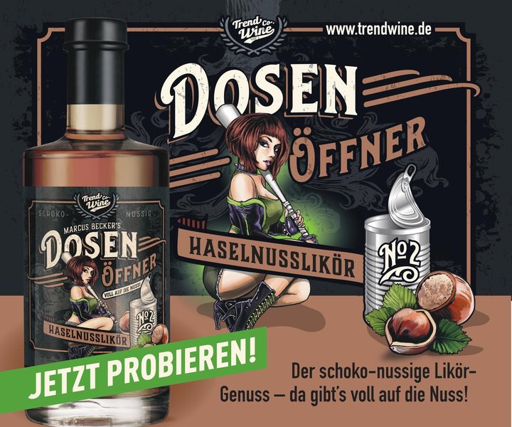 Dosenöffner Haselnuss-Likör (20% vol.) - diverse Gebindegrößen